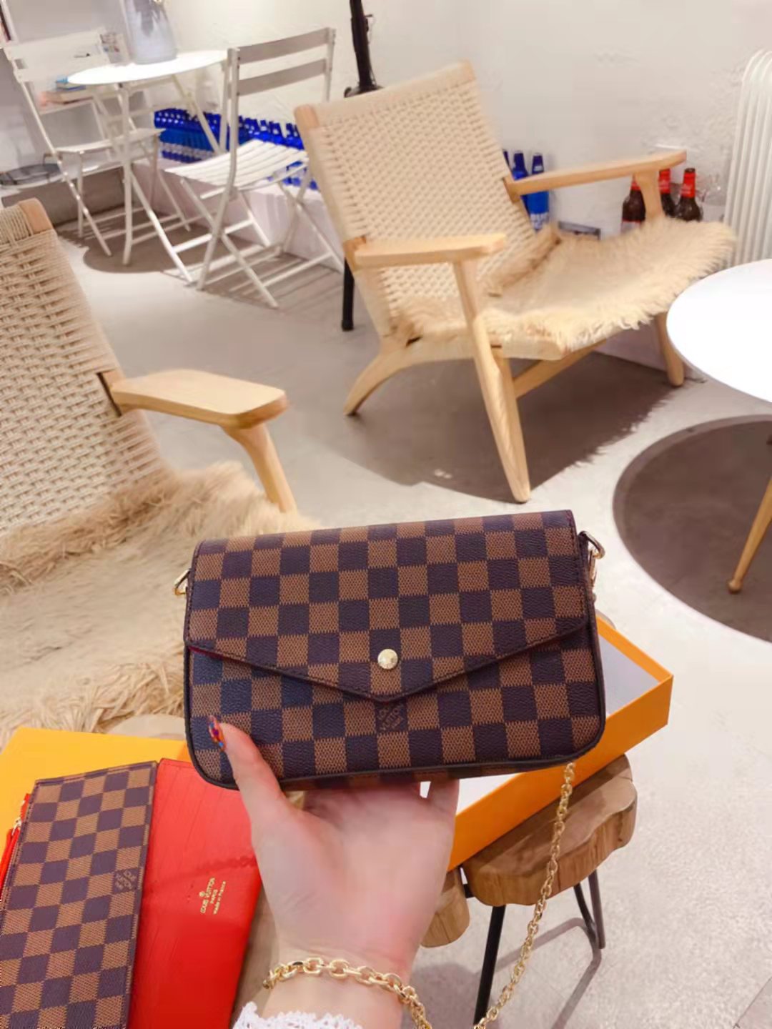 

women Crossbody bags 3 pcs/set wallet lady shoulder Messenger bag favorite multi pochette Purse Handbags with box, Trash