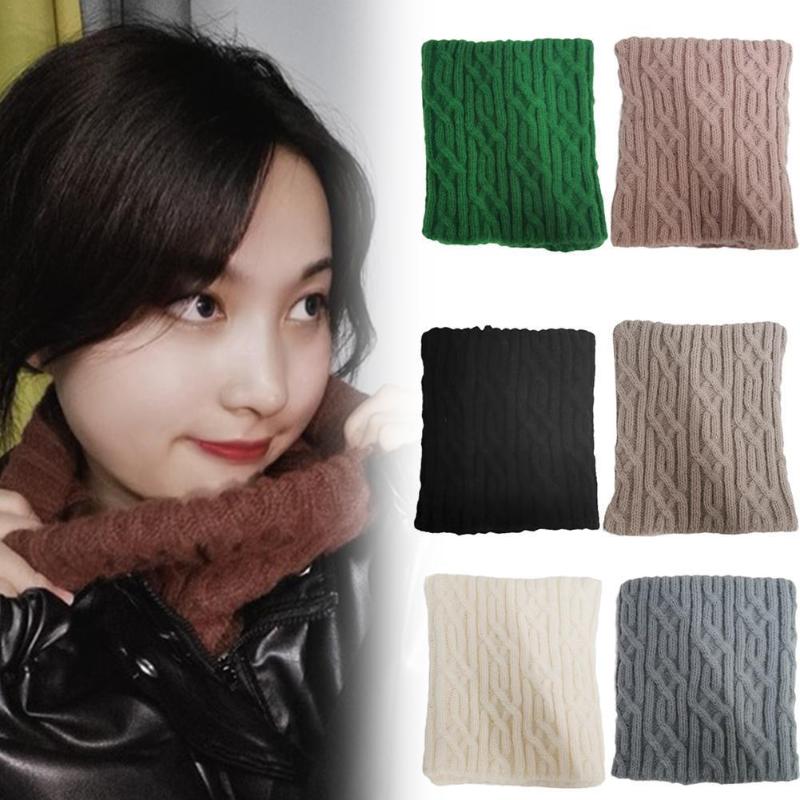 

Hats, Scarves & Gloves Sets Fashion Knit Cashmere Elastic Hedging Fake Collar Female Winter Thick Wool Cycling Solid Color Windproof Neck Gu