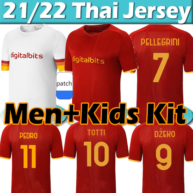 

2021 2022 ZANIOLO DZEKO PASTORE rome Soccer jersey fan player version TOTTI KLUIVERT KOLAROV AS maillot Men + Kids kit uniforms 21/22 football shirt top, 21 22 home