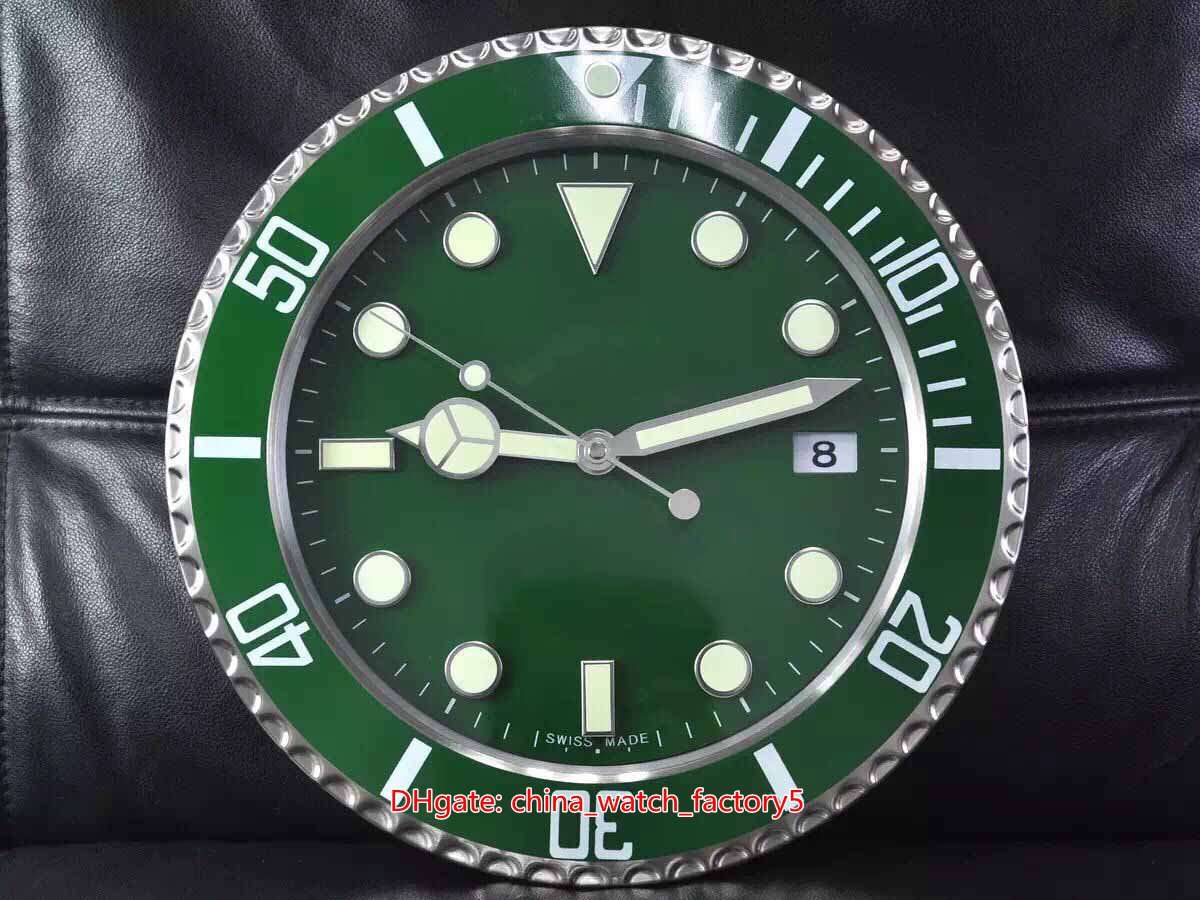 

10 Style High Quality SUB Watch Wall Clocks 34CM x 5CM 1.5KG Home Blue Luminescent Quartz Movement Stainless Steel 116610 116619 Watches Model Clock