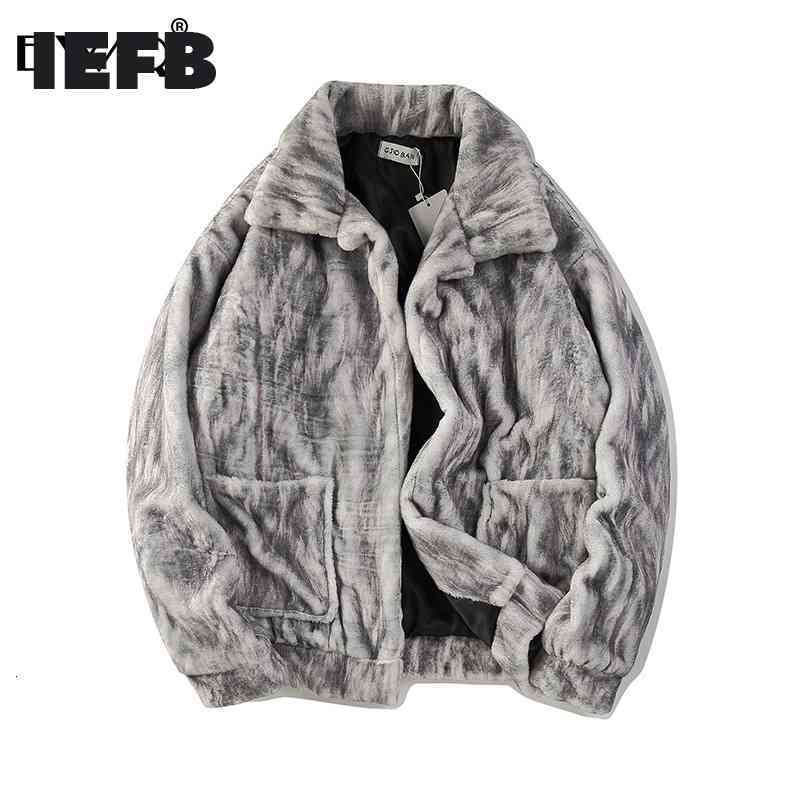 

IEFB / Men's Clothes Hip Hop Leather Printing faux Fur Coat For Men and Women Comfortable Jakcet With Pockets 19H-a185 210524, Picturecolor
