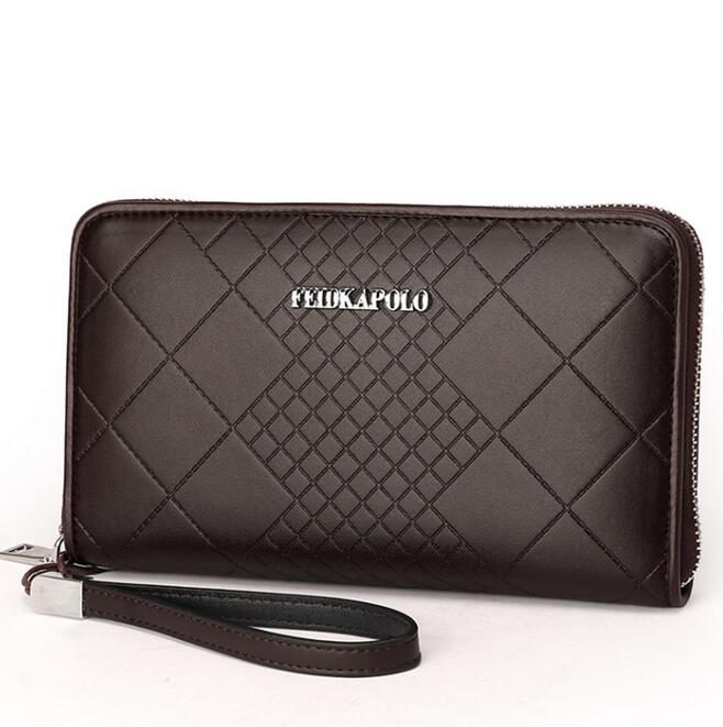 

man brand package business embossed wallet high-grade embosseds ling plaid mans long wallets leather fashion businesss card packages, Brown(boutique box)