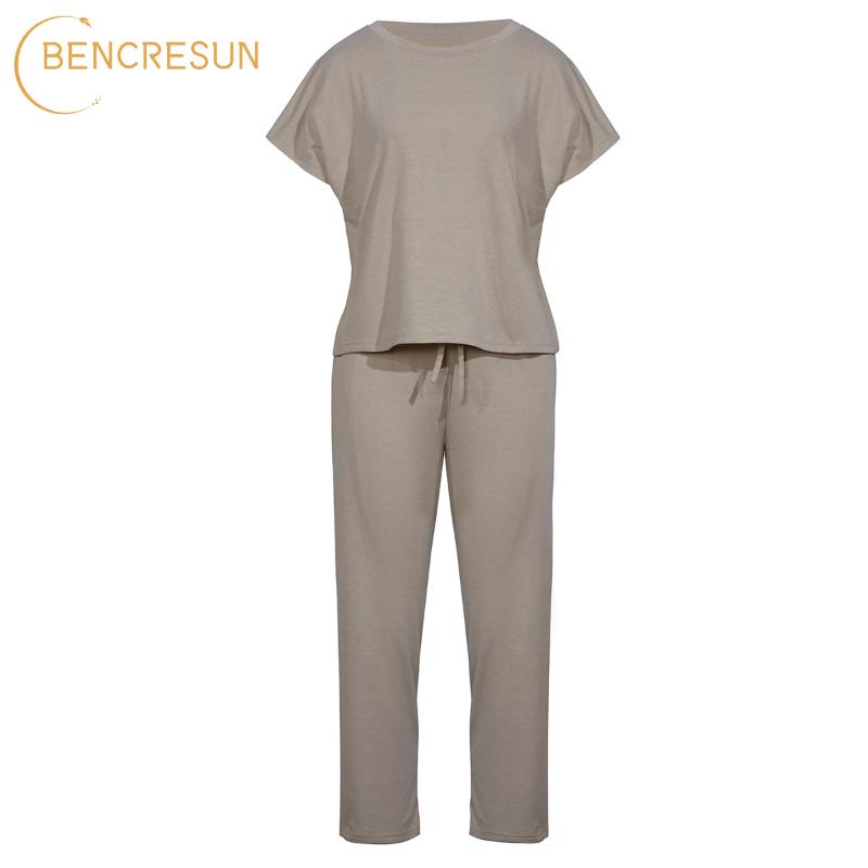 

Women' Two Piece Pants Casual Tracksuits For Women Set Ladies 2 Pyjamas Nightwear Short Tops And Trousers Sport Wear Comfortable Lounge, Gray