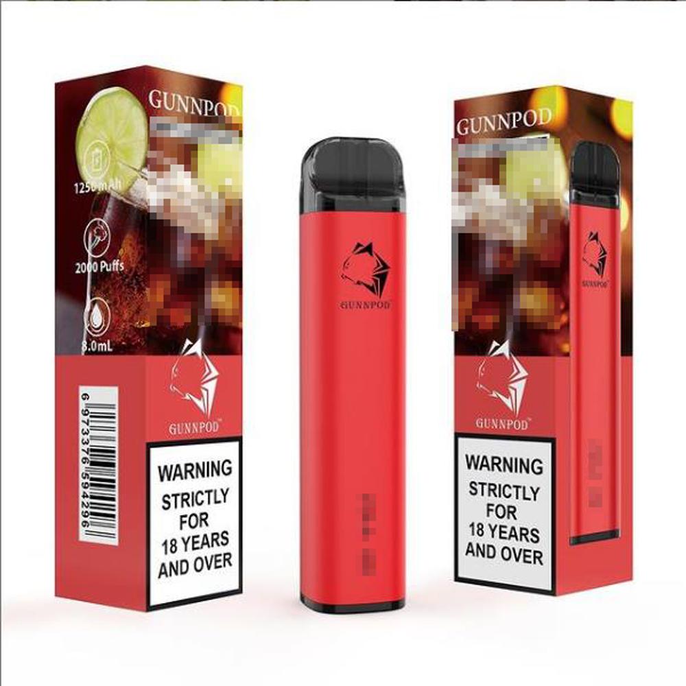 

GunnPod Disposable E cigarettes 2000 Puffs Battery 1250mAh available Prefilled 8ml Pod Stick 20 colors Vape Pen Bar Plus Max High Quality Vapors
