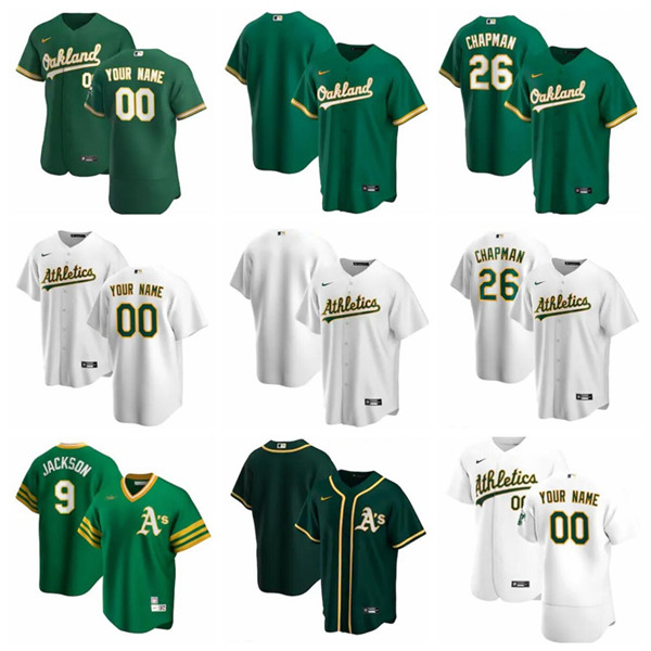 

Oakland Athletics Baseball Jerseys Nike MLB 26 Chapman 9 Jackson Jersey Alternate White Blue 2021 Home Authentic Custom Men Women Youth Stitched, Blue;black