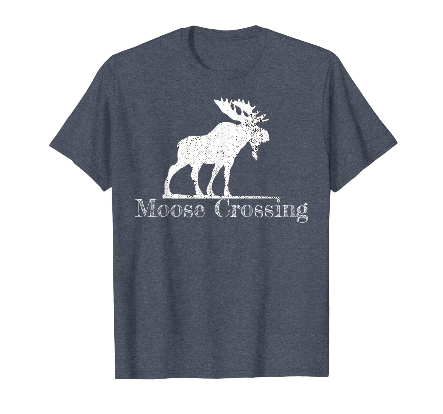

moose crossing vintage distressed t-shirt, White;black