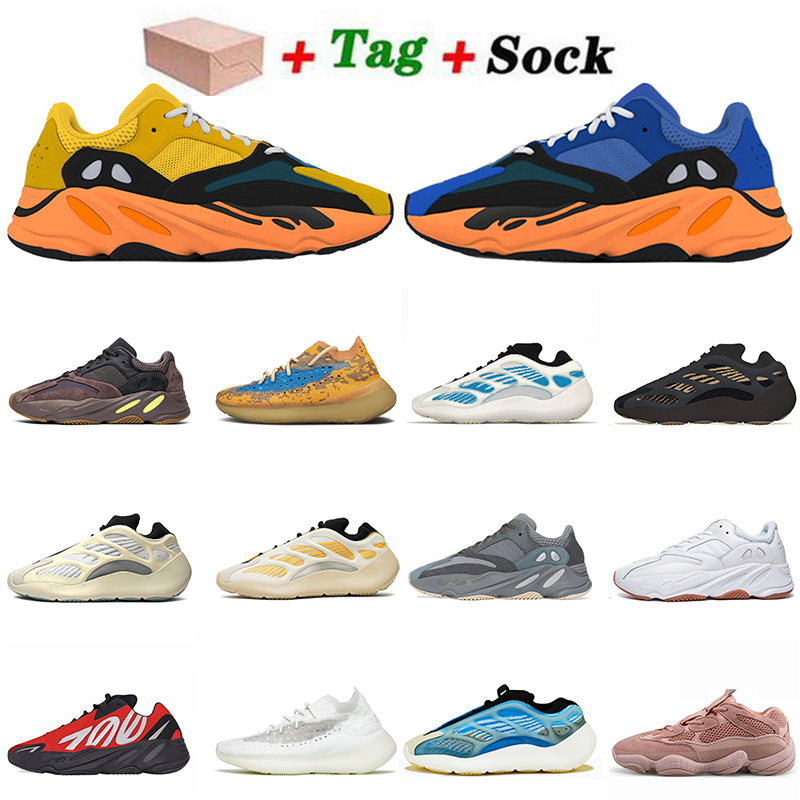 

wholesale kanye west 380 700 v2 v3 Sun with box running shoes for men women Runner Safflower Azareth Azael Alvah Alien Carbon Blue Sneakers