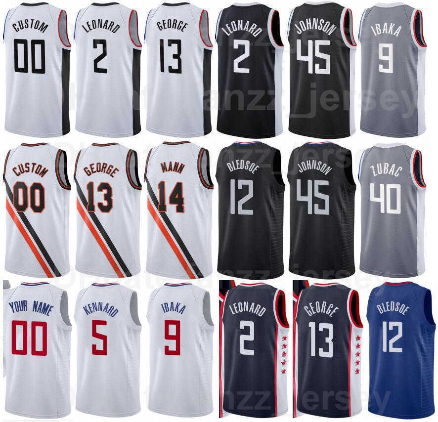 

Screen Print Basketball Paul George Jersey 13 Kawhi Leonard 2 Serge Ibaka 9 Marcus Morris Sr 8 Terance Mann 14 Ivica Zubac 40 Navy Blue, White