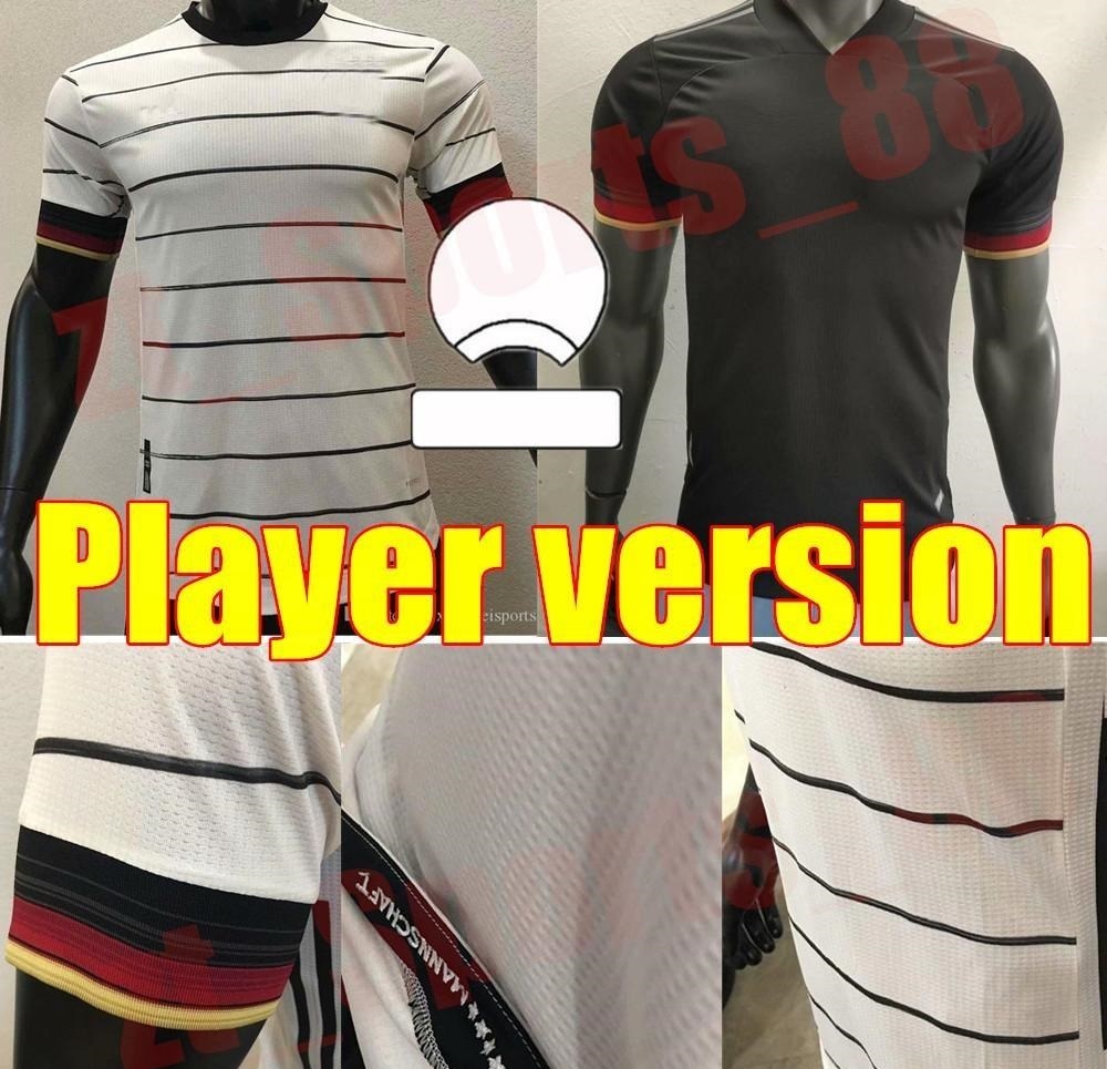 

2021 Euro Cup Germany soccer jersey Player version Home away 20 21 Men HUMMELS KROOS DRAXLER REUS MULLER GOTZE football shirts uniforms, Away + patch