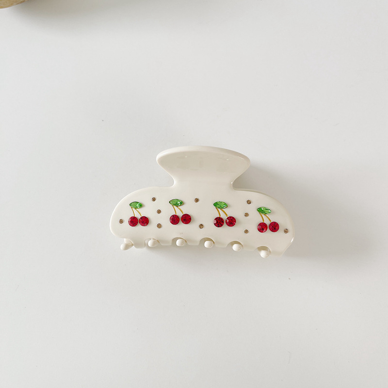 

Cherry Diamond Design Head Clamps Fashion Simple Temperament Catch Clip Sweet Plate Hair-Claw Creative Shark-Clip girl Hairpin Hair-Jewelry Accessories Gifts