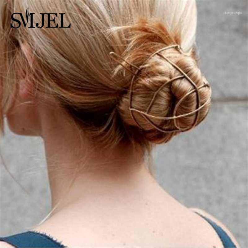 

Hair Clips & Barrettes Metal Hairpins For Women Gold Color Punk Geometric Basket Shape Waved U-shaped Bobby Pin Barrette Accessories 2022, Golden;silver