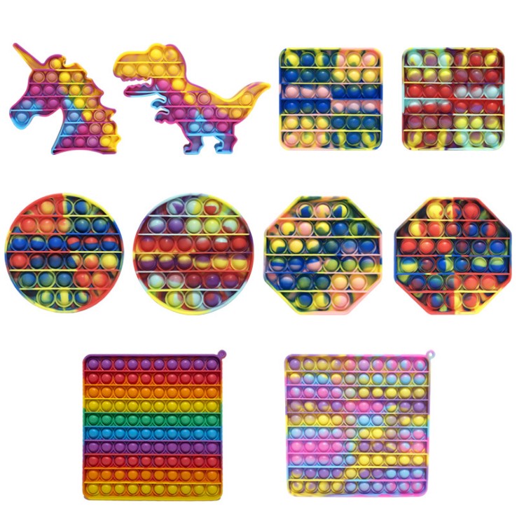 

Rainbow Fidget Toys Stress Relief Squeeze for Kid Squishy Sensory Anti Game Hand Simple Dimple Relax Toy