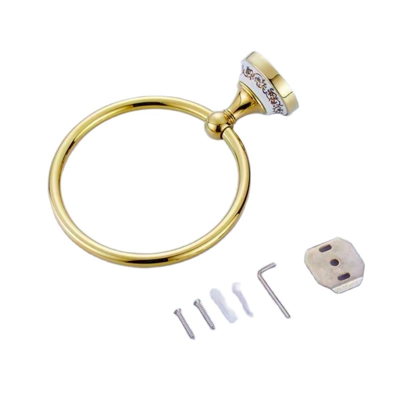 copper towel Ring Wall Mount Chrome bathrobe Holder Bar Bathroom Accessories-image-410063213