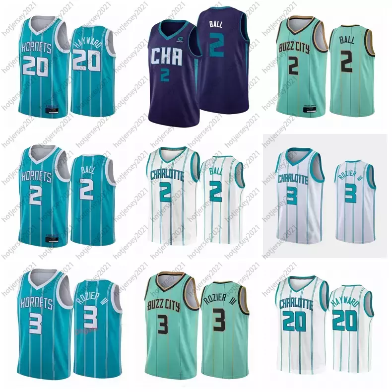 

basketball jerseys mens LaMelo Ball #2 #3 Rozier III Gordon 20 Hayward CityAssociation Teal Icon Draft 2021 1119, Nik logo