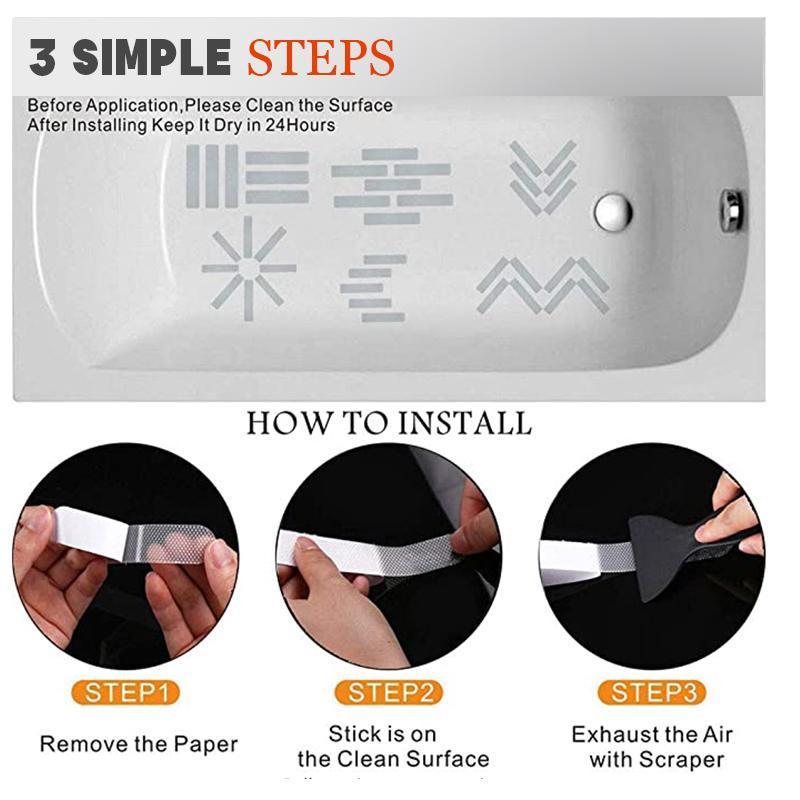 

Non-slip Shower Strip Transparent Wavy Sticker Bathtub Step Baby Anti-fall Purpose High Strength Paste Safety Tape Pad Bath Mats