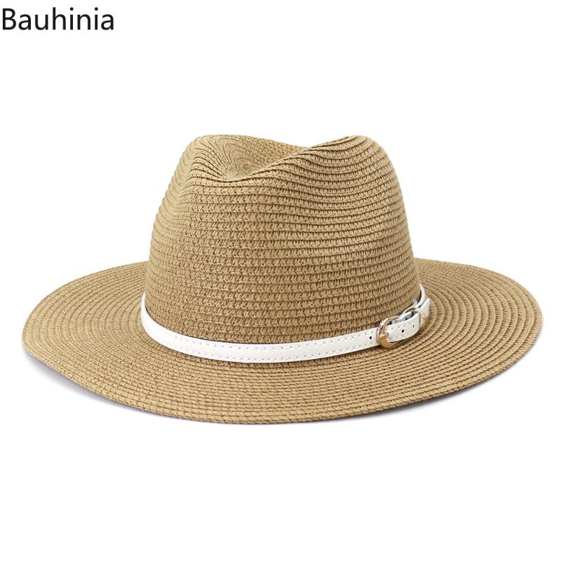

Wide Brim Hats Panama Hat Women Men Summer Sun Straw Fashion UV Protection Travel Cap Classic Fedora 2021, Blue;gray