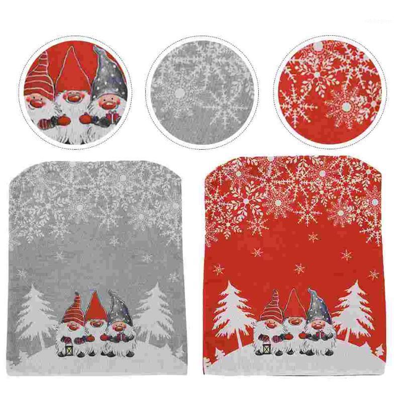 

Chair Covers 2pcs Cartoon Christmas Decorative Seat Slipcovers Holiday Decor