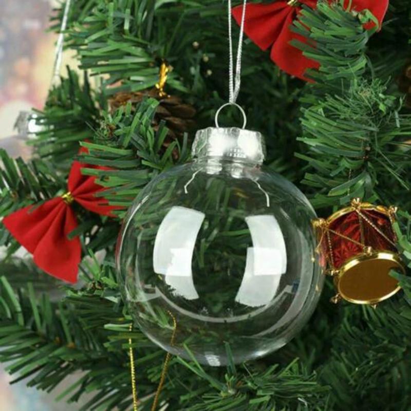 

Christmas Decorations 30pcs 6/8/10cm Clear Fillable Plastic Ball Tree Balls Ornaments Wedding Party Garden DIY Decor Xmas Hanging Pendant