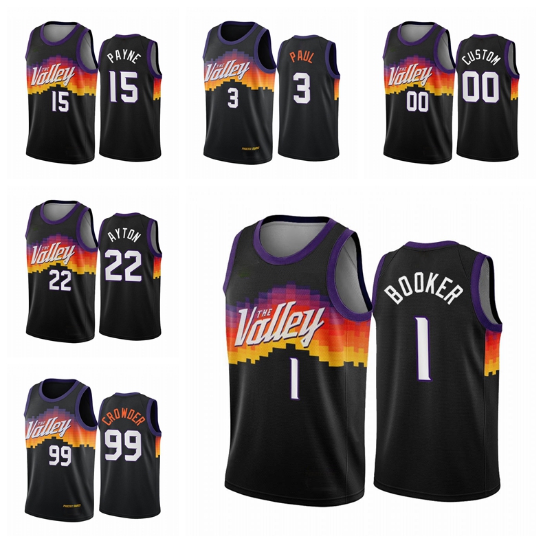 

Phoenix Suns MEN Devin Booker Ricky Rubio Black Chris Paul 2020-21 Basketball Jersey