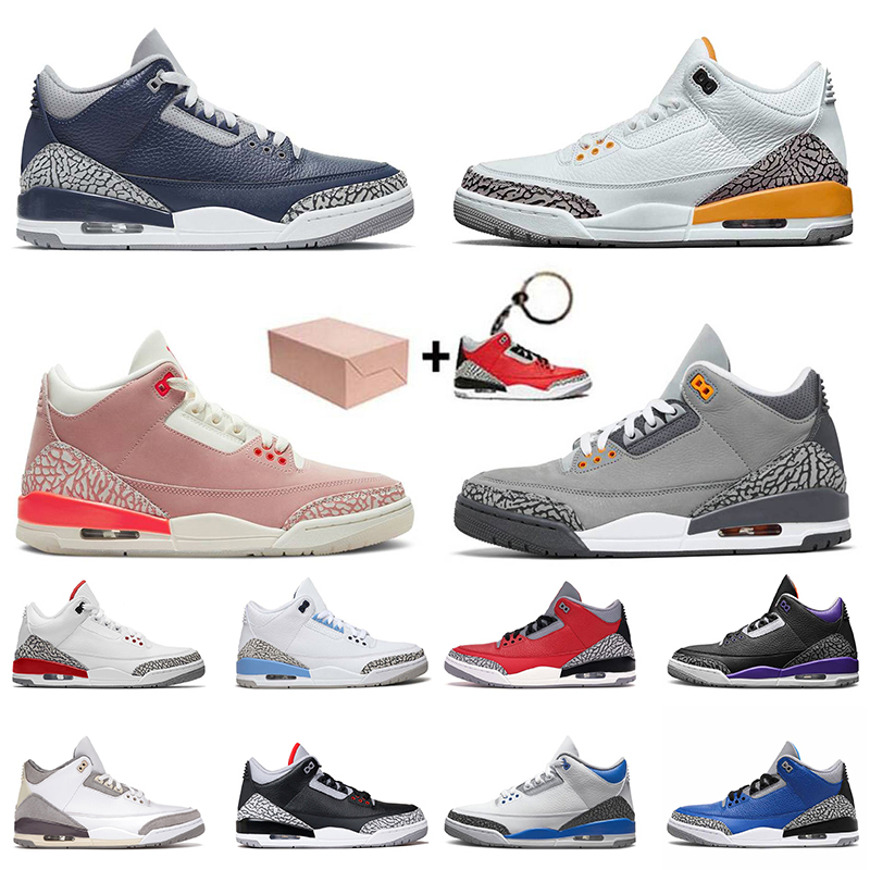 

Top Quality Jumpman 3 With Box Women Men 3s Basketball Shoes Rust Pink Ma Maniere Sneakers Racer Blue Midnight Navy Court Purple Trainers, No.19 animal pack 40-47