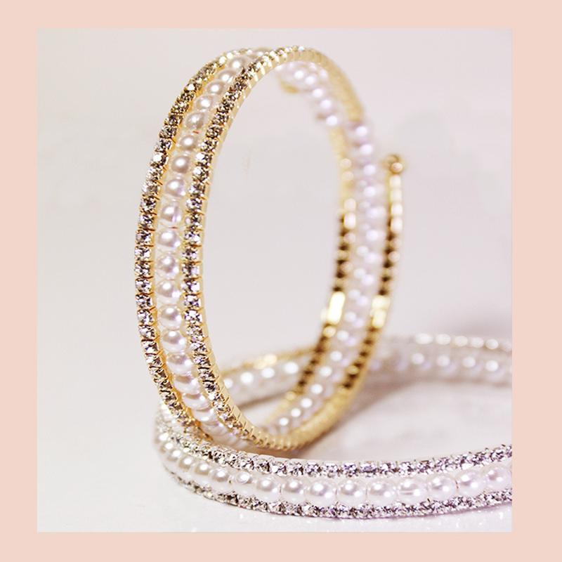 

Bangle Fashion Classic Women's Bangles For Women Gold Blue Color Rhinestone Bracelet Cuff Simple Trendy Jewelry