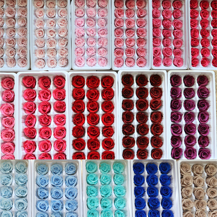 

2-3CM/21pcsGrade B Mini Preserved Roses HeadsBeauty And The Beast Forever RoseRose Eterna For GiftWedding party Decoration, 36