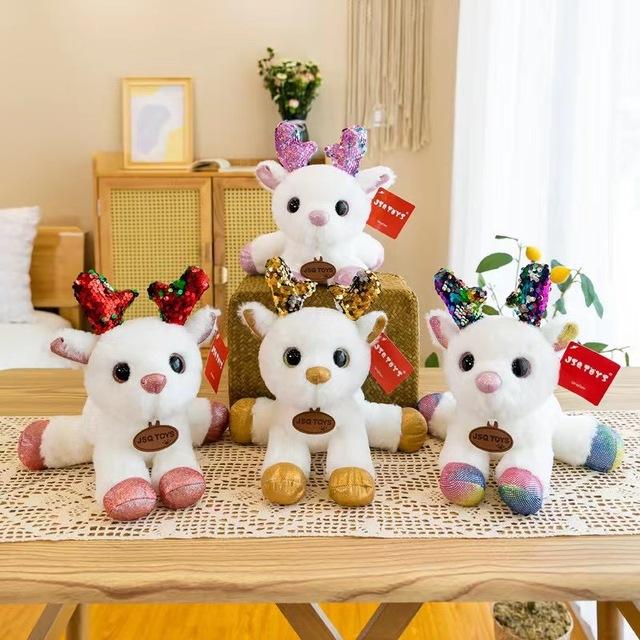 

Colorful deer plush toy doll Christmas party wedding tossing small dolls event gift children gifts Stuffed Animals, #1