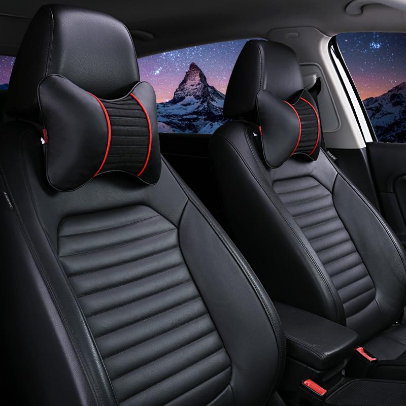 

Seat Cushions Car Headrest Neck Pillow Inside A Pair Of Leather Sandwich Cervical Four Seasons Automotive Pillows