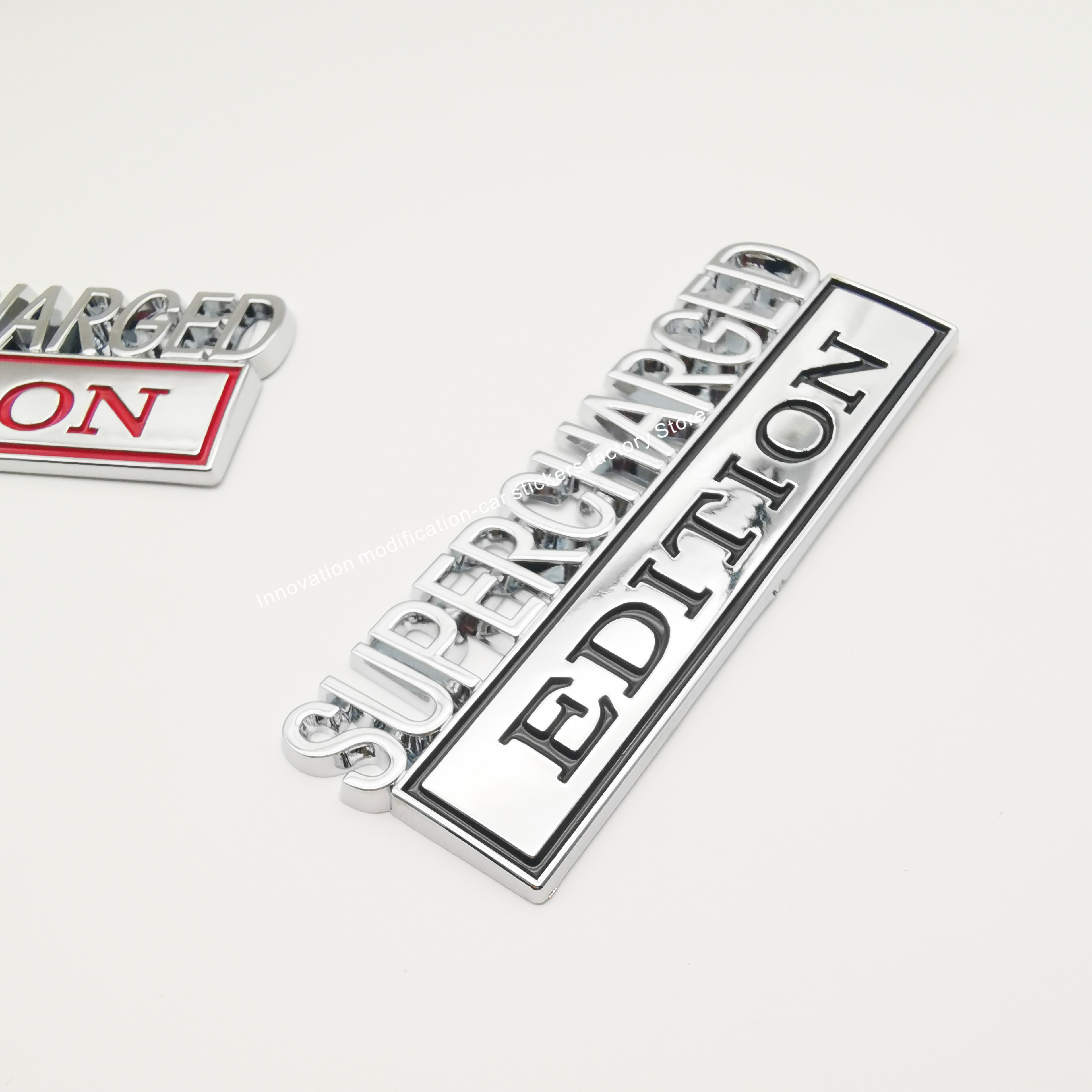 

Car sticker SUPERCHARGED Edition Truck 3D Letter Fender Emblem Badge Sticker Decal, Chrome