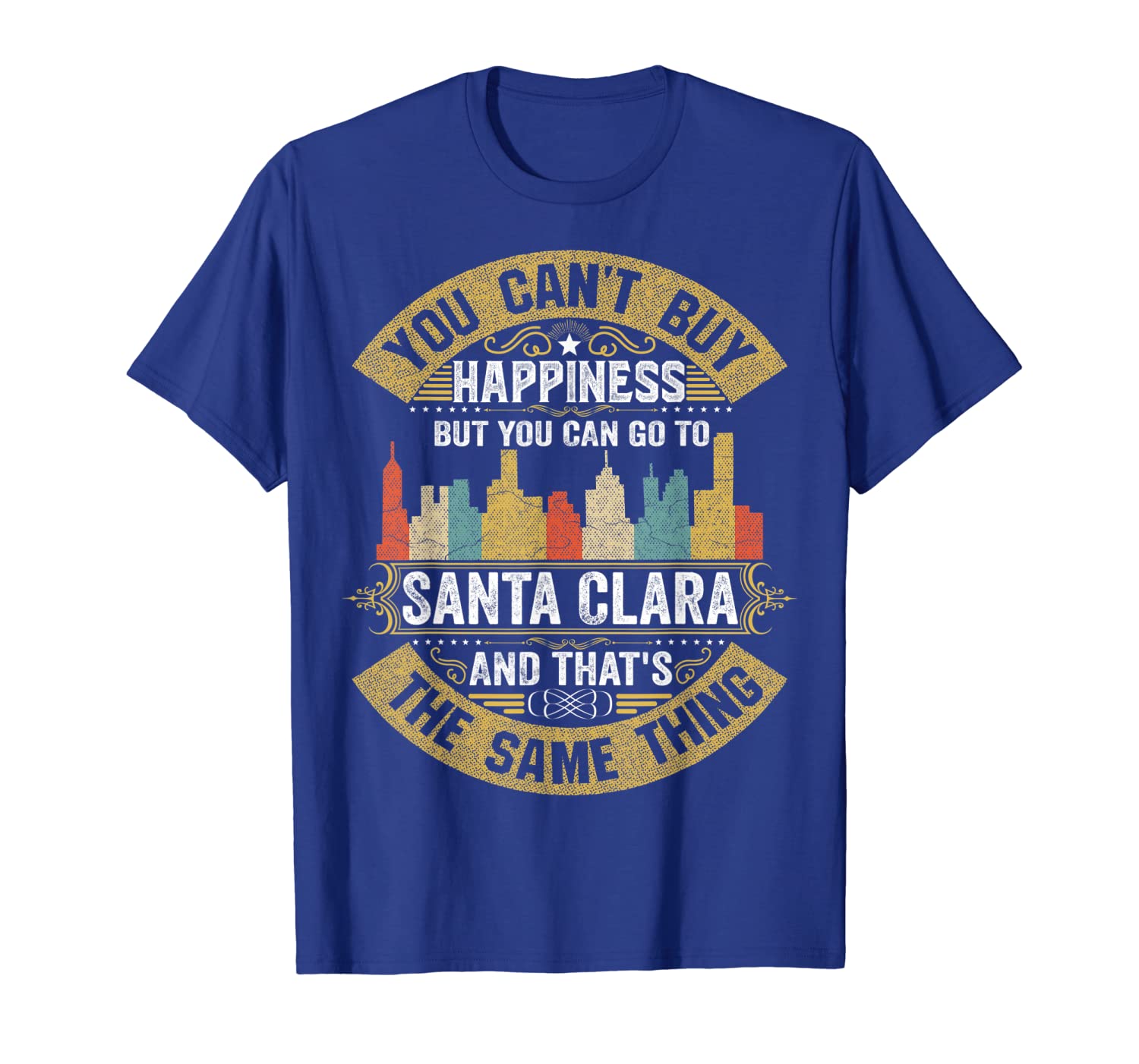 

Home City Santa Clara Tshirt California Skyline 70s 80s Gift, White;black