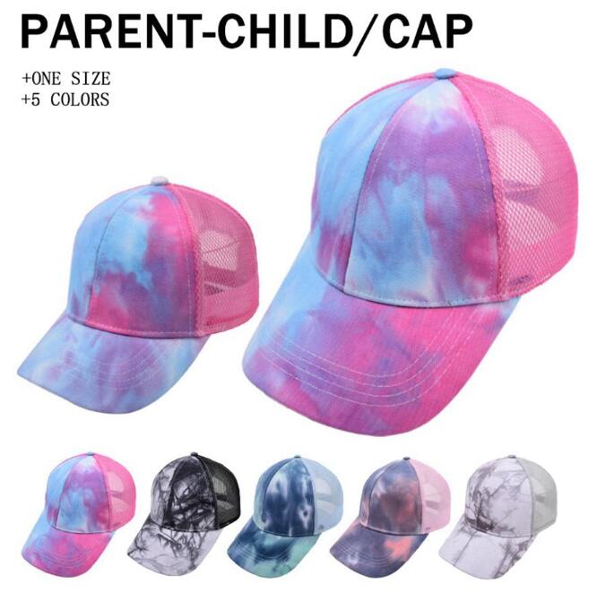 

Parent-Child Baseball Hat Adult Childr Tie-dye Ball Caps Summer Outdoor Sun Hats Travel Fashion wmq1216, Audlt 58cm