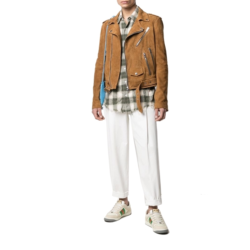 

Designer Amir i Jacket Yang Chao Brand Same 21ss Small Fragrance Anti Deer Skin Motorcycle Jacket Cowboy Jacket Men' Autumn and Winter, Brown