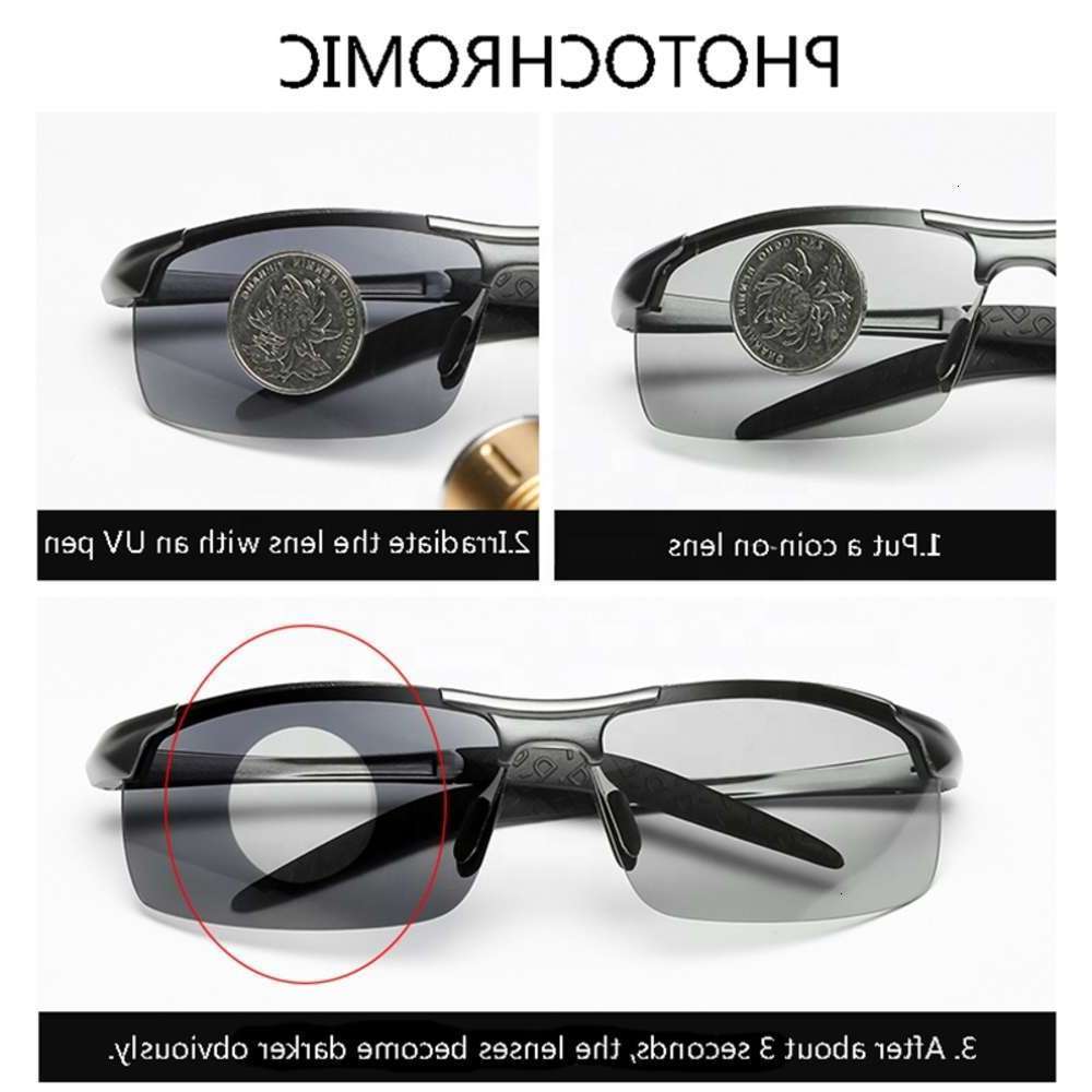 

Highend accessories Ready Goods Aluminum and magnium Wholale Men Photochromic lent de sol Sun Glass Eyewear Polarized Sunglass B, Black