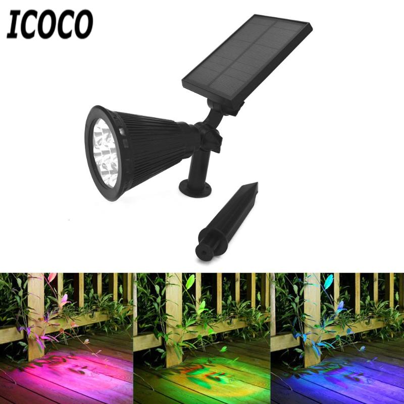 

Lawn Lamps ICOCO Waterproof IP55 Outdoor Garden RGB LED Lamp Upgraded Solar Light Super Brightness Landscape Spot Lights