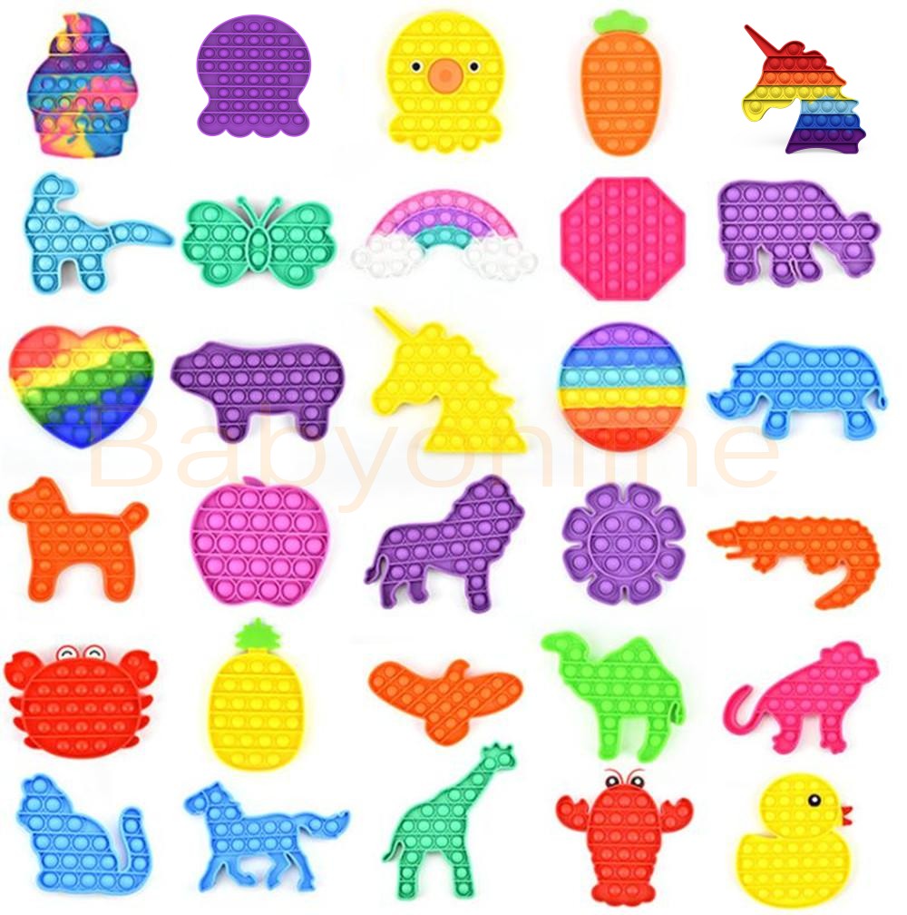 

2021 Tiktok Latest Fluorescence Push Pop Pop Bubble Sensory Fidget Toy Autism Special Needs Stress Reliever Squeeze Sensory Toy for Kids Family