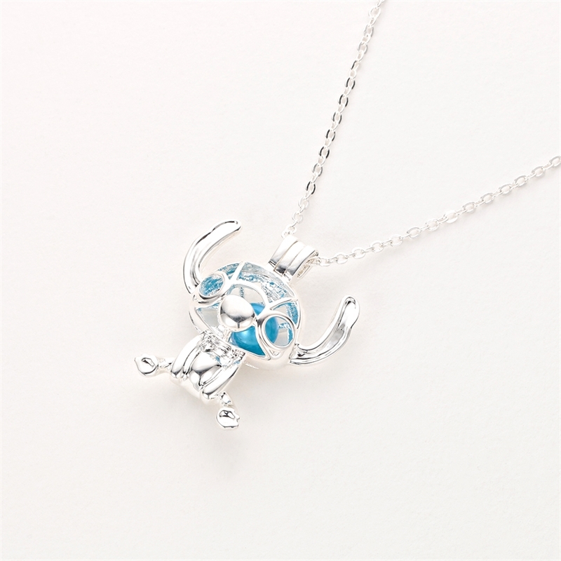 

20pcs Cartoon Anime Pearl Cage Locket Pendant Ohana means Family Necklace for Women Kids DIY Jewelry Whole