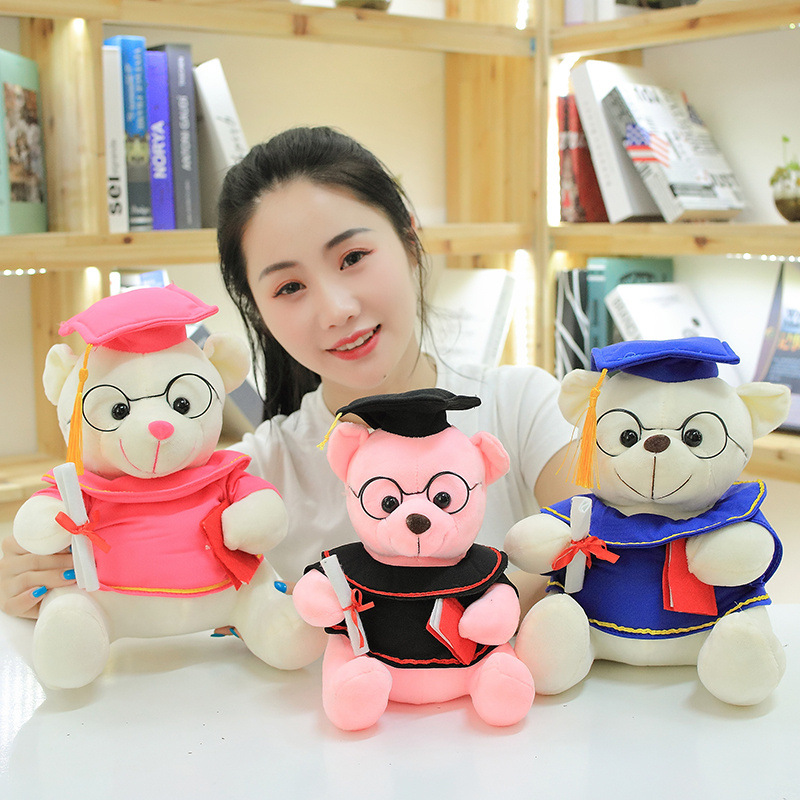 

Wearing Cap Bear Doll Dr. Bear Plush Toys Graduation Bear Playing Dupid Graduation Memorial Gift