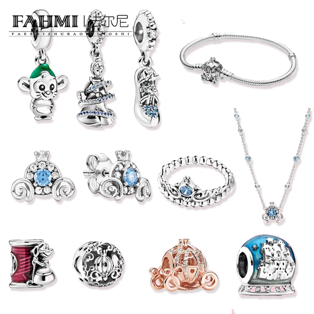 

Fahmi 2020 New Winter Popular 100% 925 Silver Rose Cinderella Pumpkin Coach Magical Moment Dangle Original Jewelry For Women