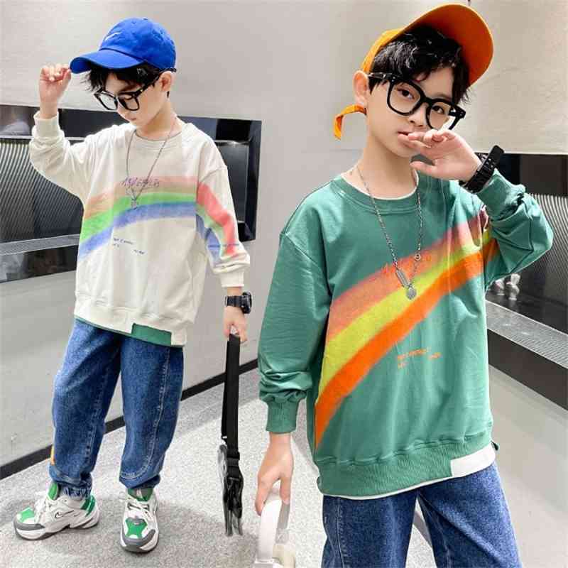 

Boys' sweater autumn 2021 new Korean long sleeved Pullover foreign style middle aged children's casual bottomed top