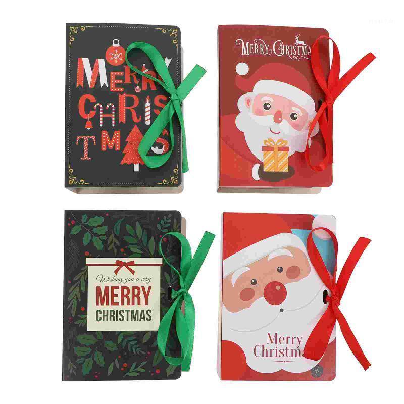 

Gift Wrap 4Pcs Creative Book-shape Candy Packing Cases Christmas Boxes (Red Green)