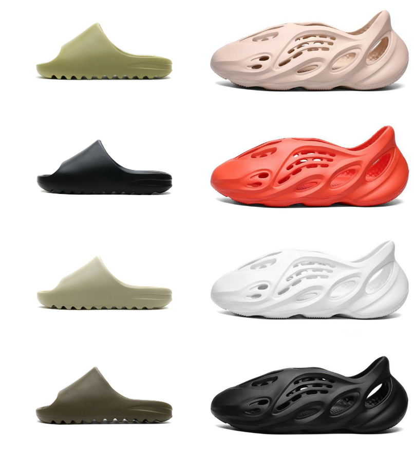 

2021 Slides Slippers Foam Runner Desert Sand Triple Black Bone White Resin Slide Sandal Mens Slipper Summer Brown Flat Outdoor Chaussures Size 36-45, A-d007