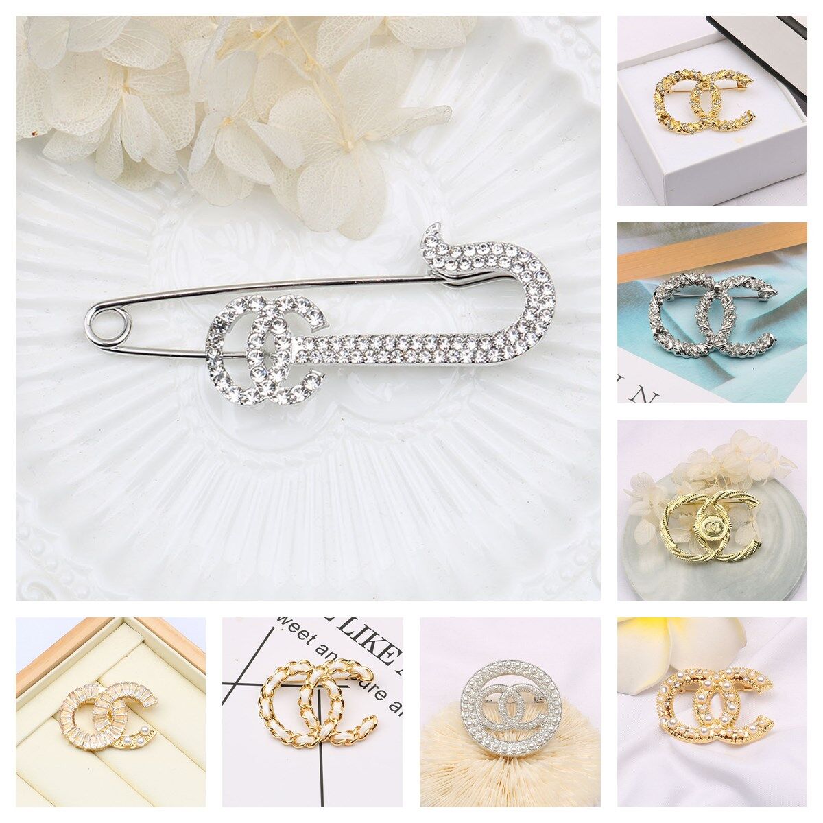 

Luxury Women Men Designer Brand Letter Brooches 18K Gold Plated Inlay Crystal Rhinestone Jewelry Brooch Hi-Q Charm Pearl Pin Marry Christmas Party Gift Accessorie