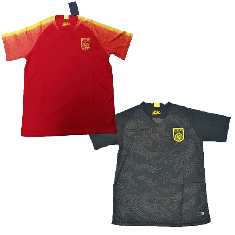 

2021 China soccer jerseys National Team 20 21 Men home red away white Football shirts third black dragon Uniforms Chinese top quality thailand, Black;yellow