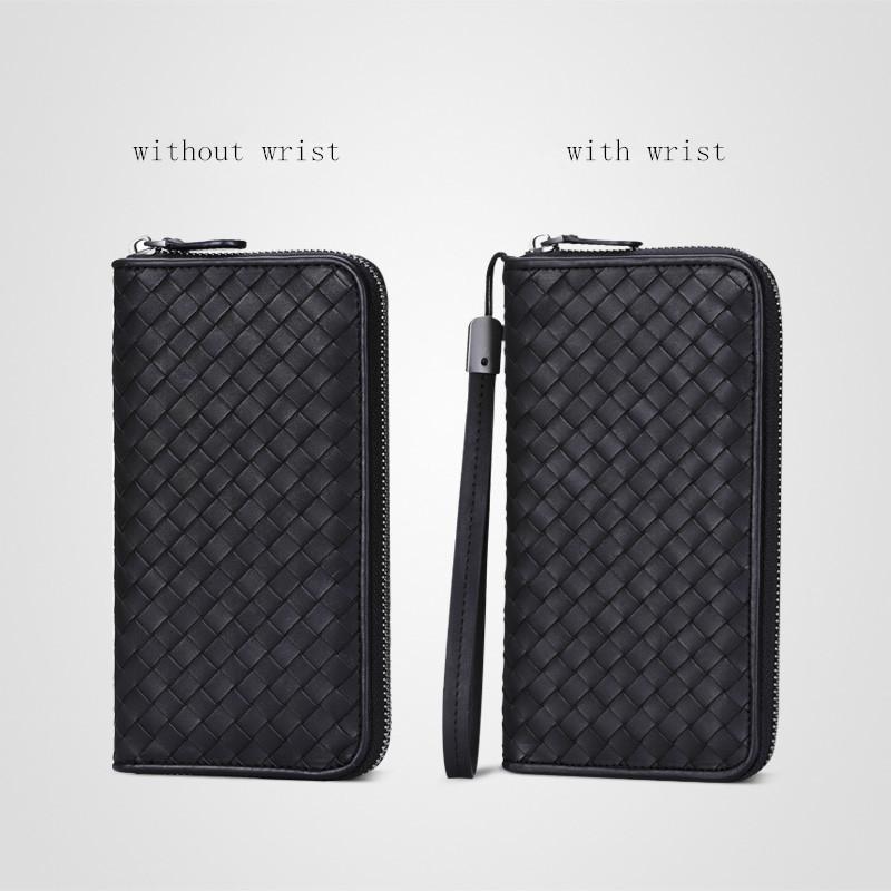 

Wallets High Quality Woven Wallet Men And Women Genuine Leather Bag Cowhide, Red;black