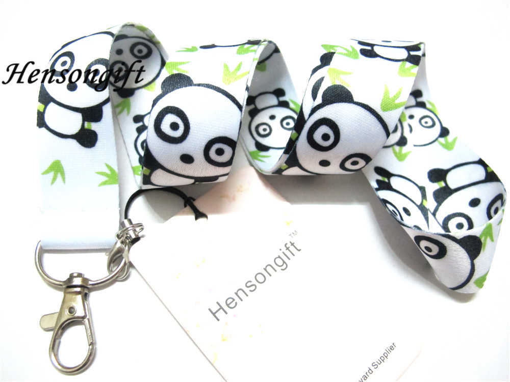 

White Anime Panda Badge Lanyard for Keys ID Card Holders Phone Neck Straps