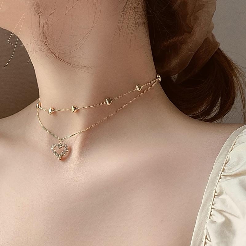 

Chains Simple Temperament Pearl Necklace Electrograph Collar Love Shiny Cute Little Daisy Female Gift High Jewelry