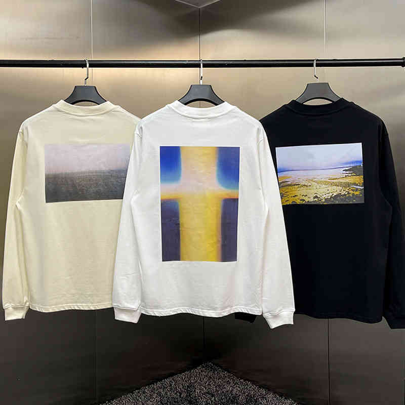 

2021 Fashion Brand Essentials Feel of God Double Line California Limited Fog Loose High Street Long Sleeve T-shirt, Black