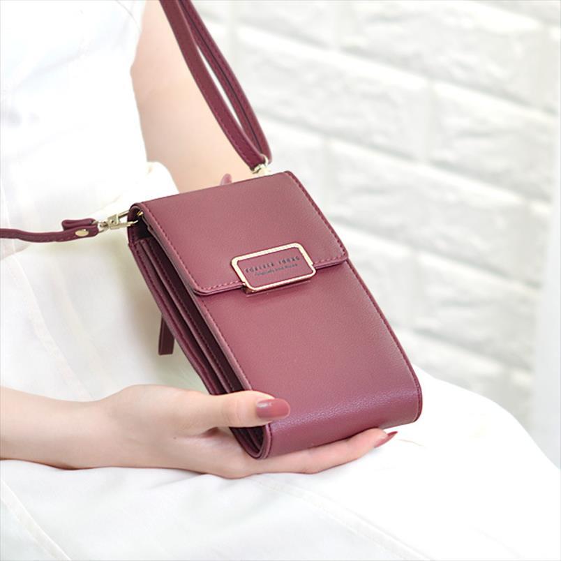 

brand long vintage women messenger shoulder straps bag cell phone pocket handbag ladies purse, Red;black