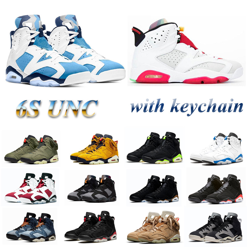 

6s sports blue men basketball shoes jumpman UNC Carmine 6 Fire Red British Khaki Hare mens trainers sport sneakers size 7-13, #1