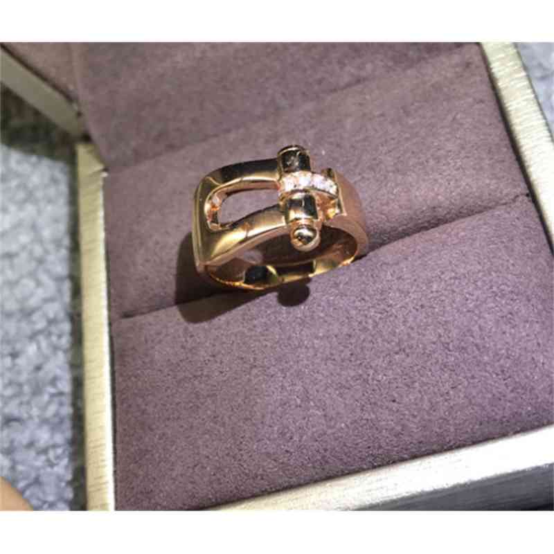 

Trendy Half Zircon Horseshoe U-shaped Buckle Cross Ring Copper Gold Plated Ring for Ladies Wedding FD Jewelry A0608, Silver